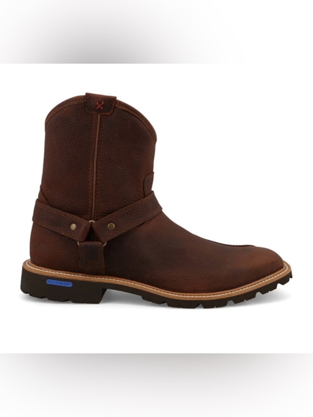 Twisted X Men’s Brown Leather Tech X™ Motorcycle Boots Broad Square Toe 11.5 EE